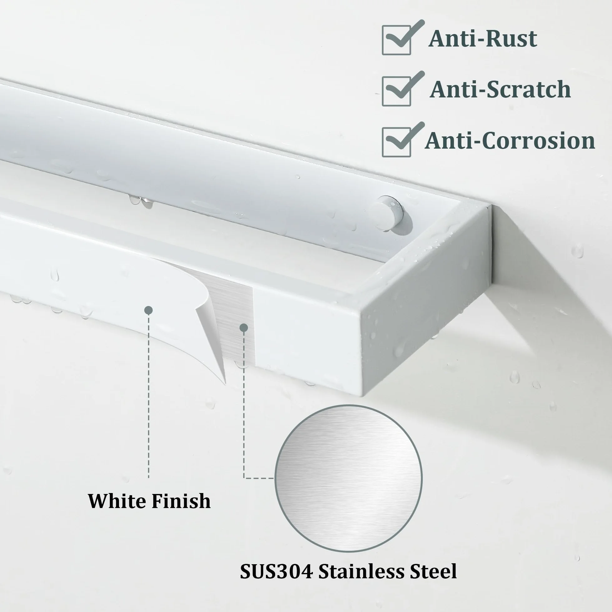 SAYAYO Porta Asciugamani Bagno Bianco 20CM Anello Portasciugamani Bidet Acciaio Inox