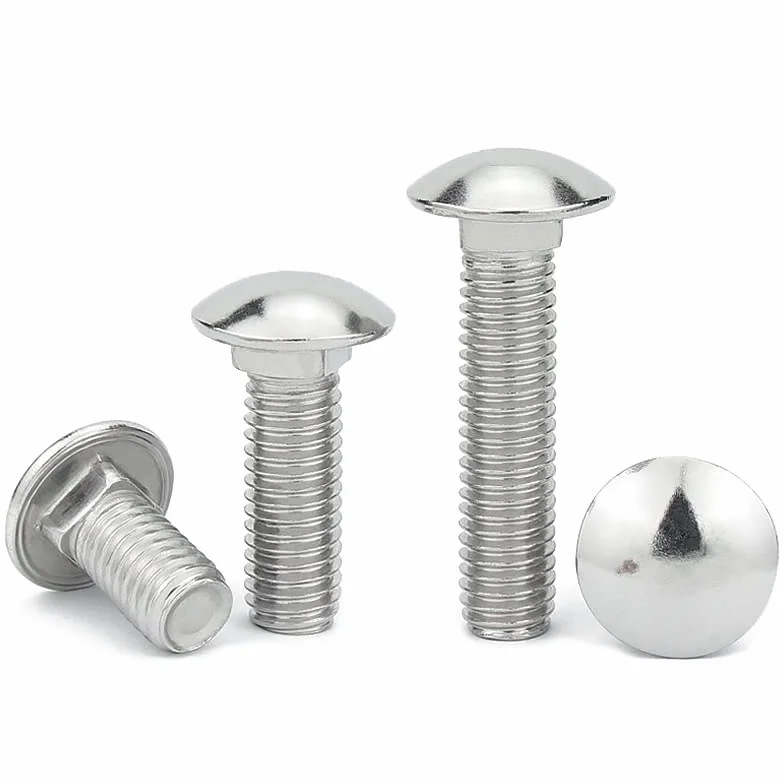 Bullone a Testa Semi-Cerchio Quadrato M8x35 304 Acciaio Inox Vite a Collo Scaffale 2PCS