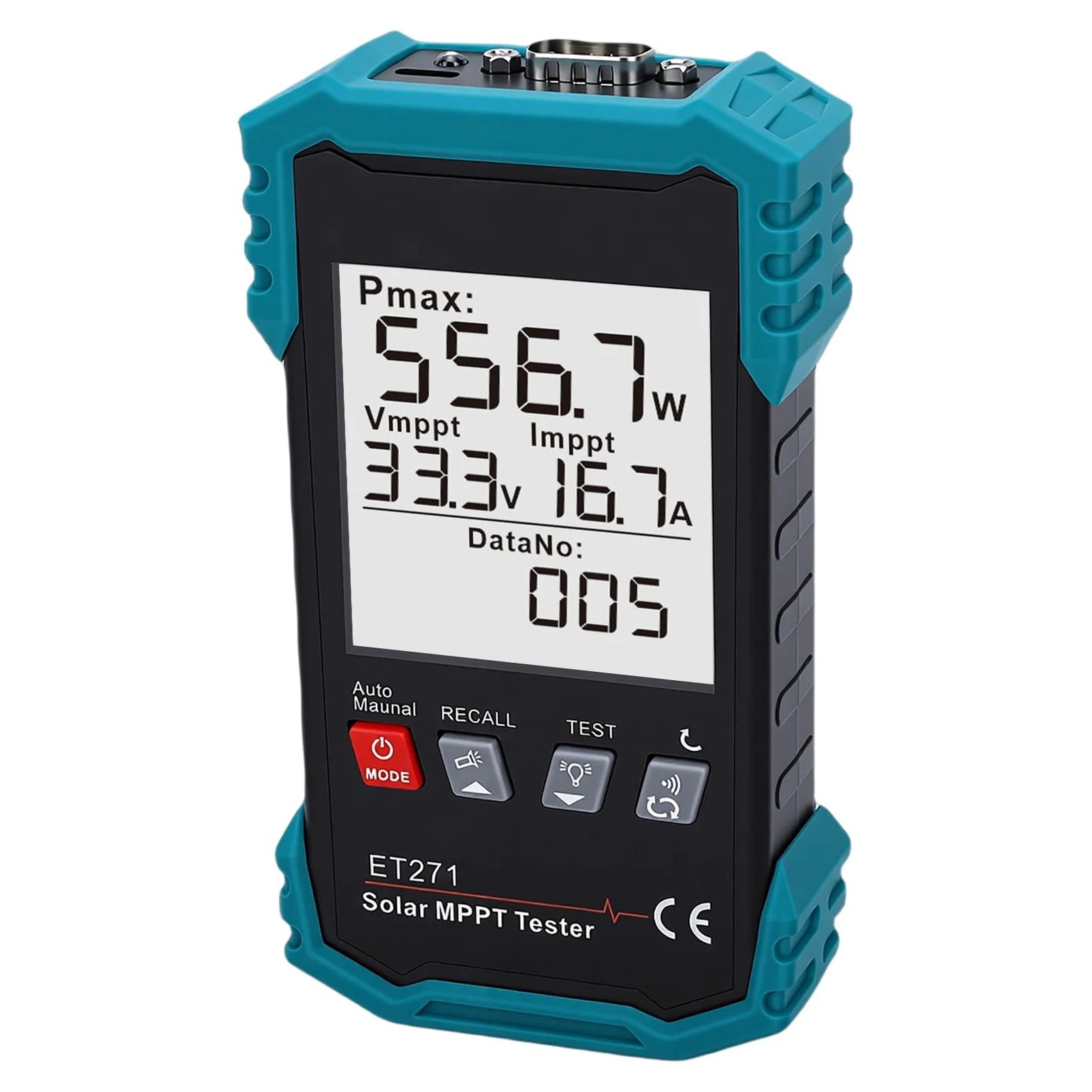 Ejoyous Tester per Pannelli Solari da 2000 W, Multimetro Fotovoltaico MPPT con Display LCD per Tensione a Circuito Aperto e Rilevamento Guasti nei Sistemi Solari