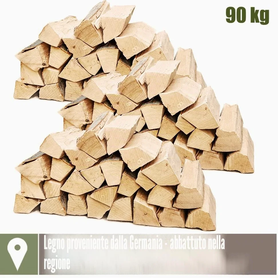 Legna da Ardere 90 kg Per Stufa e Camino Braciere Griglia Cestello per il Fuoco Ceppi 25 cm o 33 cm Kingpower, lunghezza:33 cm