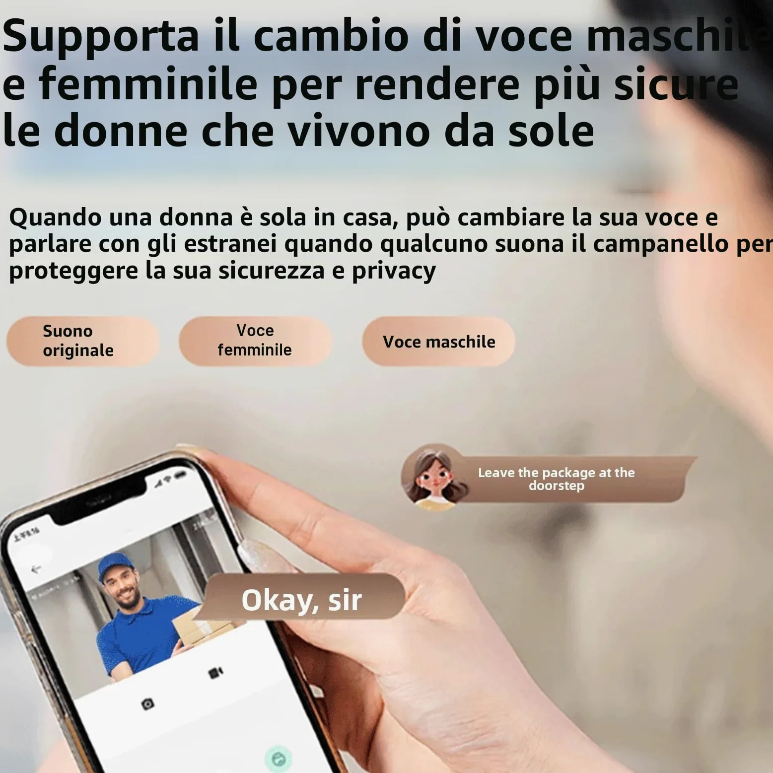 Asixxsix Spioncino Digitale, Spioncino WiFi Intelligente 1080P con Display LCD 4,3 Pollici, Rilevamento del Movimento PIR, Audio Bidirezionale, Visione Notturna, Modifica della Voce