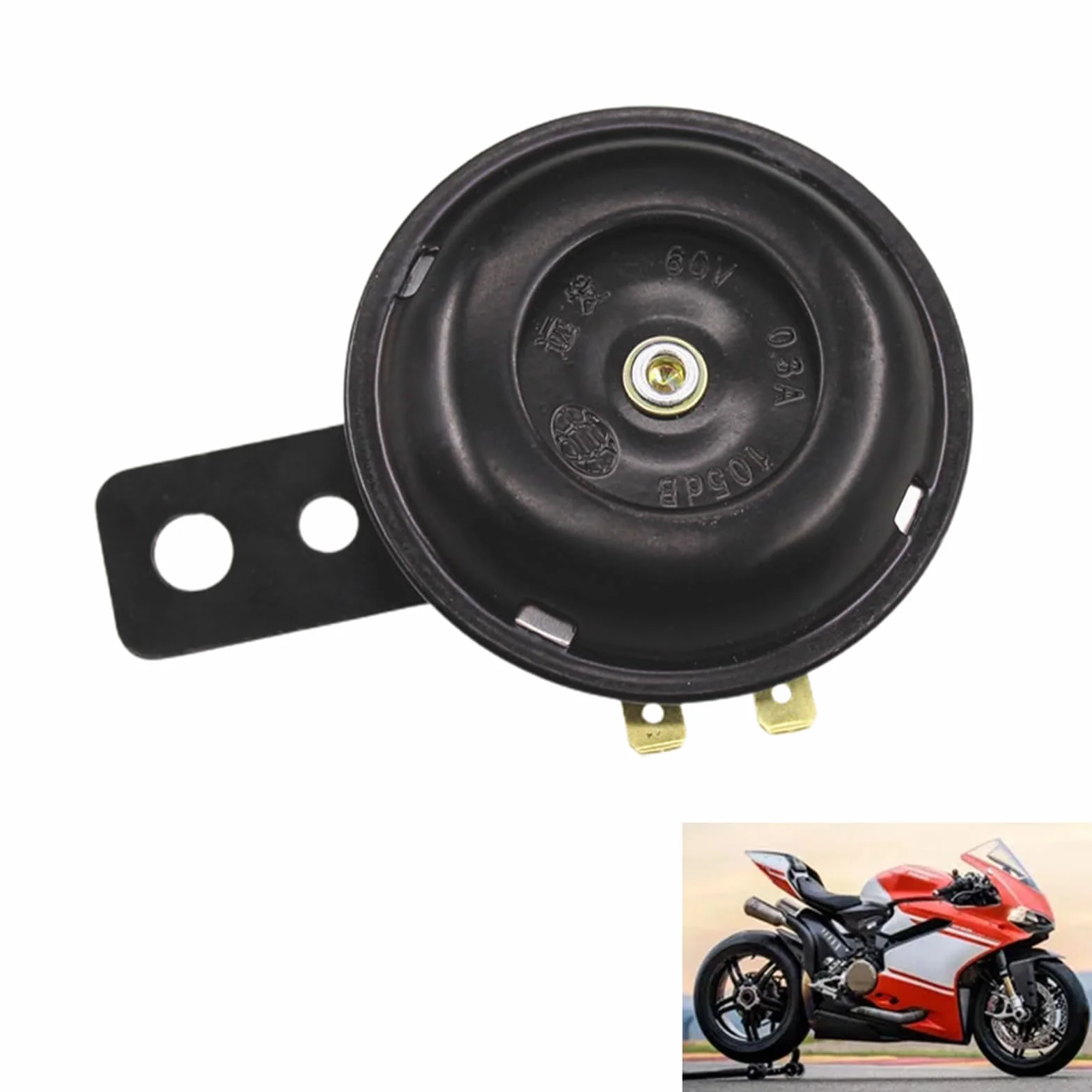 Clacson Moto 12V Potente, Tromba per Auto e Triciclo, 1 Pezzo Nero