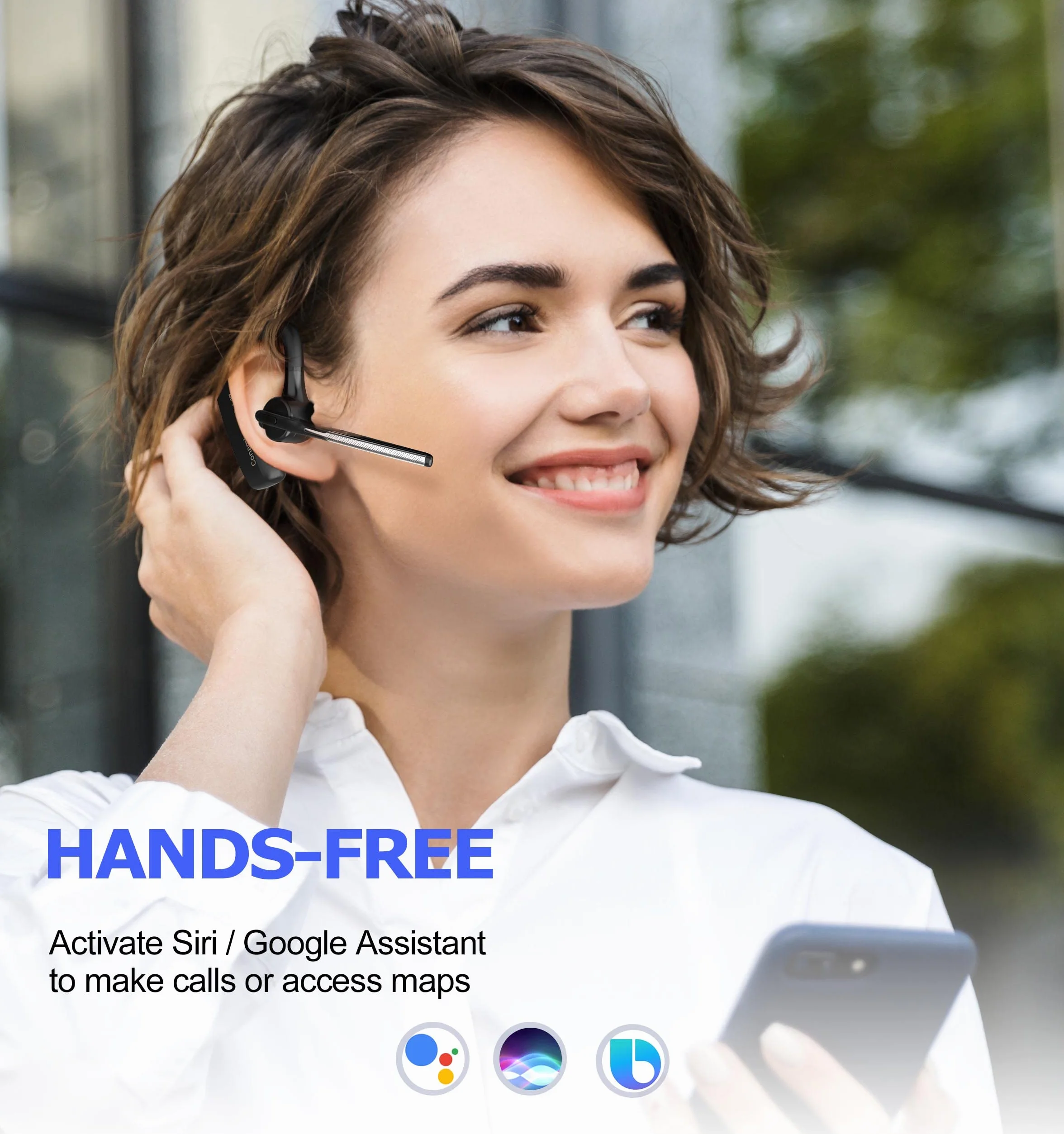 Conambo Auricolare Bluetooth 5.1 Aptx,16 Ore di Conversazione in HD CVC8.0 Cuffie Bluetooth Vivavoce con Cancellazione del Rumore a Doppio Microfono per iPhone Samsung Huawei HTC, Sony,ETC.(Nero)