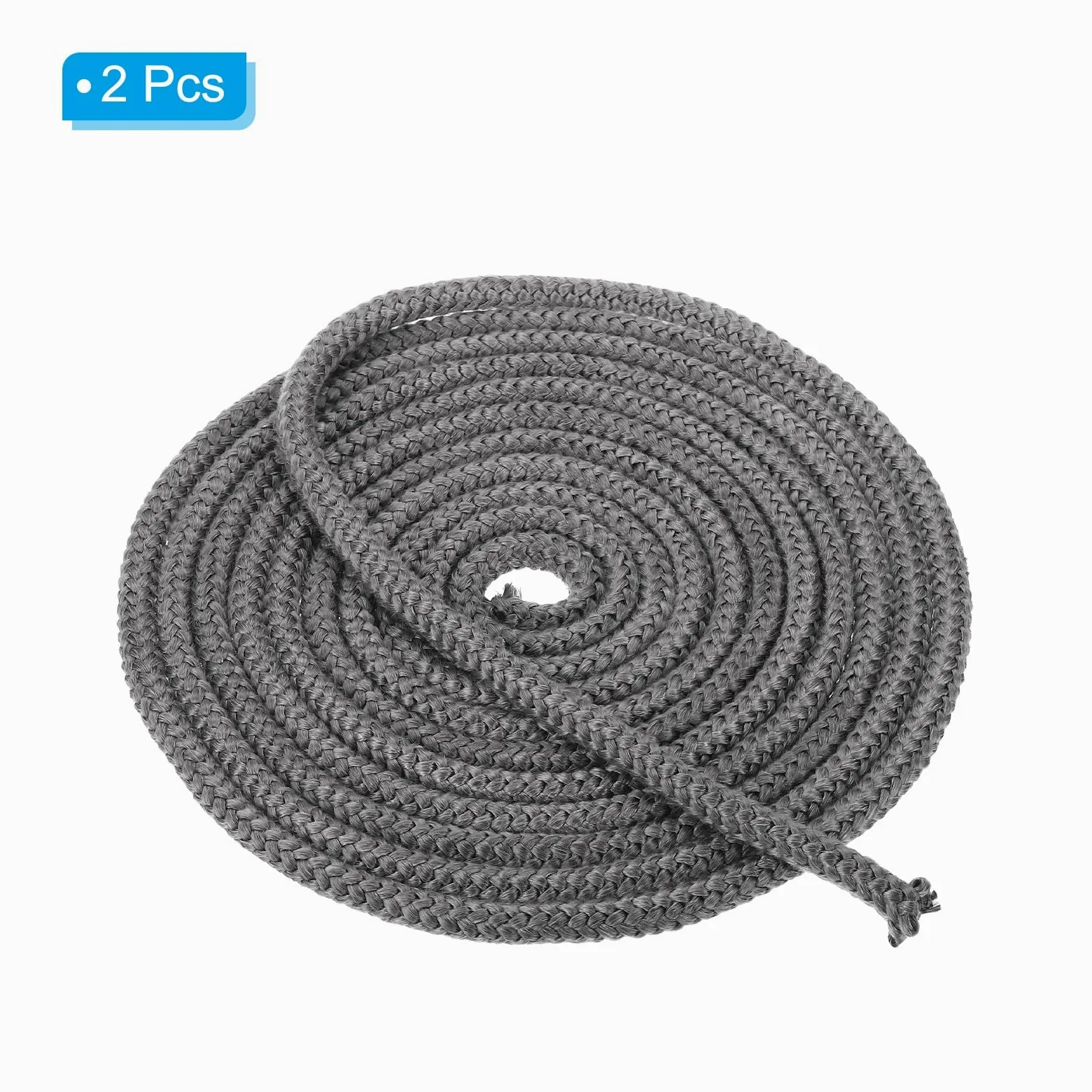 PATIKIL 2Pcs Guarnizione Per Stufa 10mm x 5 Metri Per Stufe Nero | Cordone Rotondo In Fibre Di Vetro Grafite, Resistente Ad Alta Temperatura, Porte Di Camini