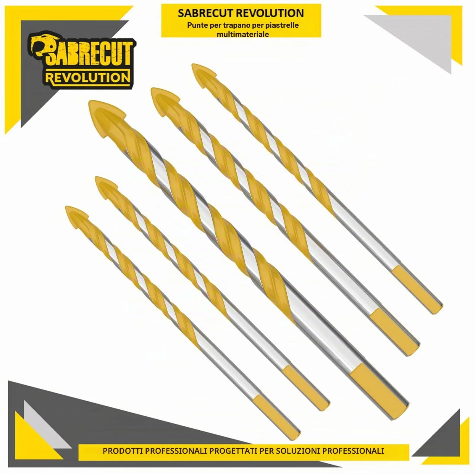 SabreCut SCTBA5 Set punte da trapano multimateriale per piastrelle marmo ceramica porcellana granito