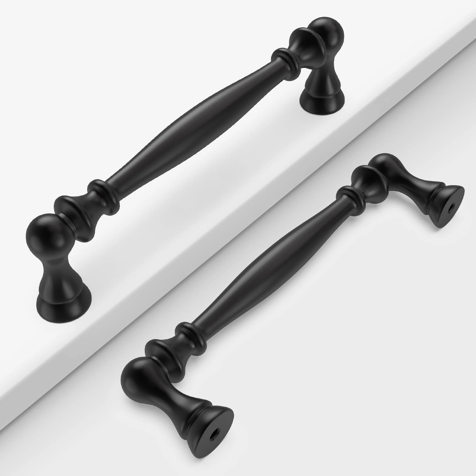 Confezione da 6 maniglie nere da 254 mm, per armadietti da cucina, armadietti, cassetti, credenze, credenze
