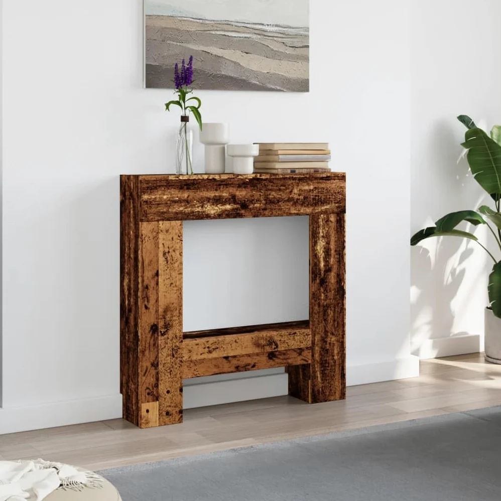Cornice per Camino Legno Antico 81x18x82 cm in Truciolato,Cornice per Camino,Cornice Decorativa Caminetto-854605