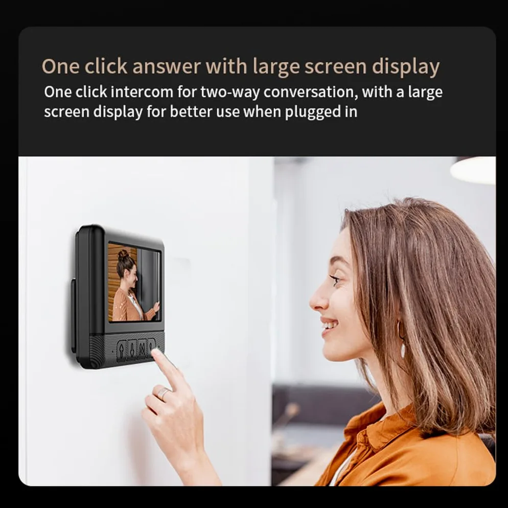 Campanello intelligente per la casa con comunicazione | HD, impermeabile con configurazione wireless, campanello wireless per la casa, facile installazione, telecamera video