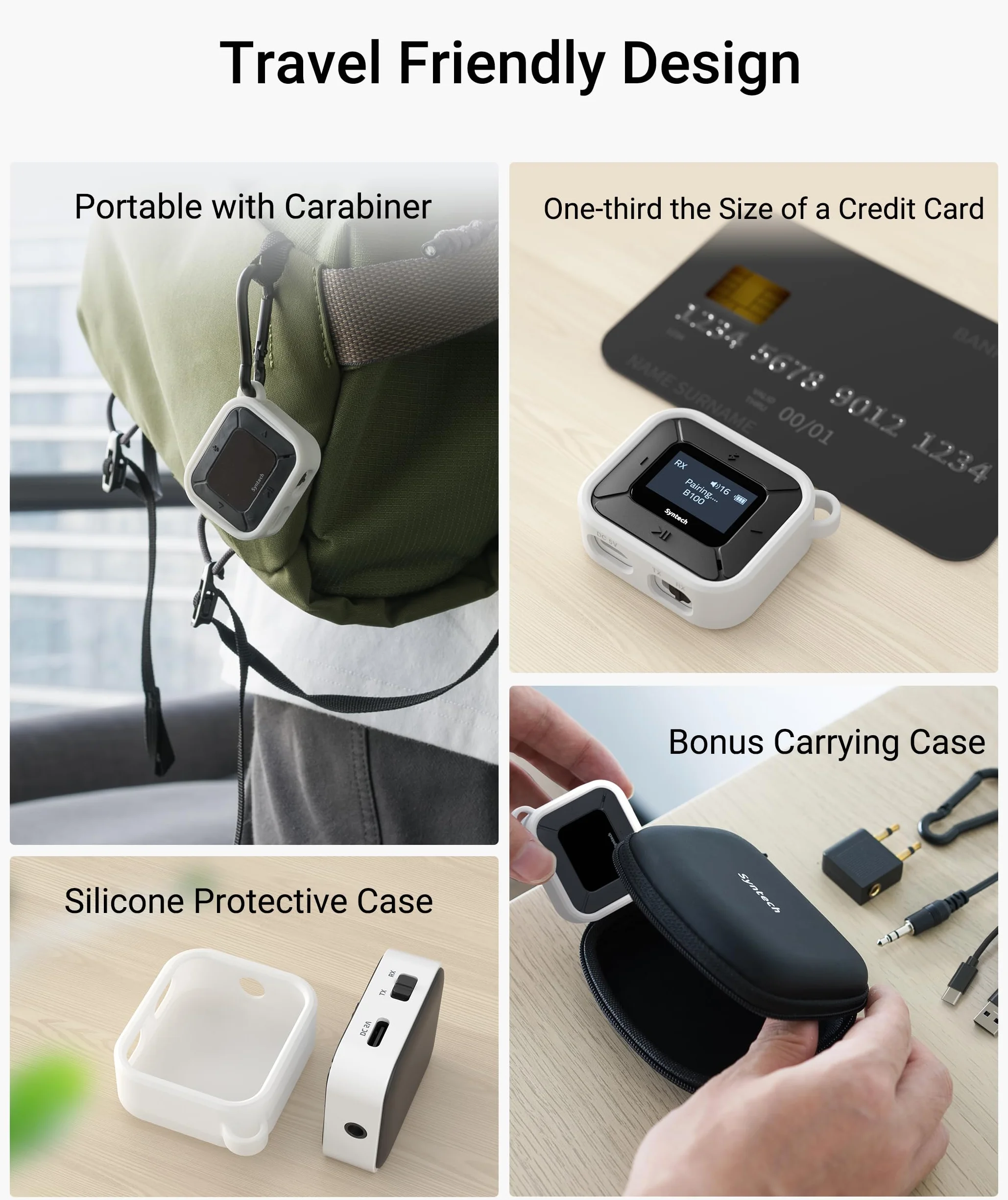 Syntech Aereo Bluetooth Trasmettitore Ricevitore con Extra Dual 3.5mm AUX Adattatore, LED Display A Bassa Latenza Dual Link Bluetooth 5.3 Auricolare Adattatore per Auto AirPods Cuffie senza Fili