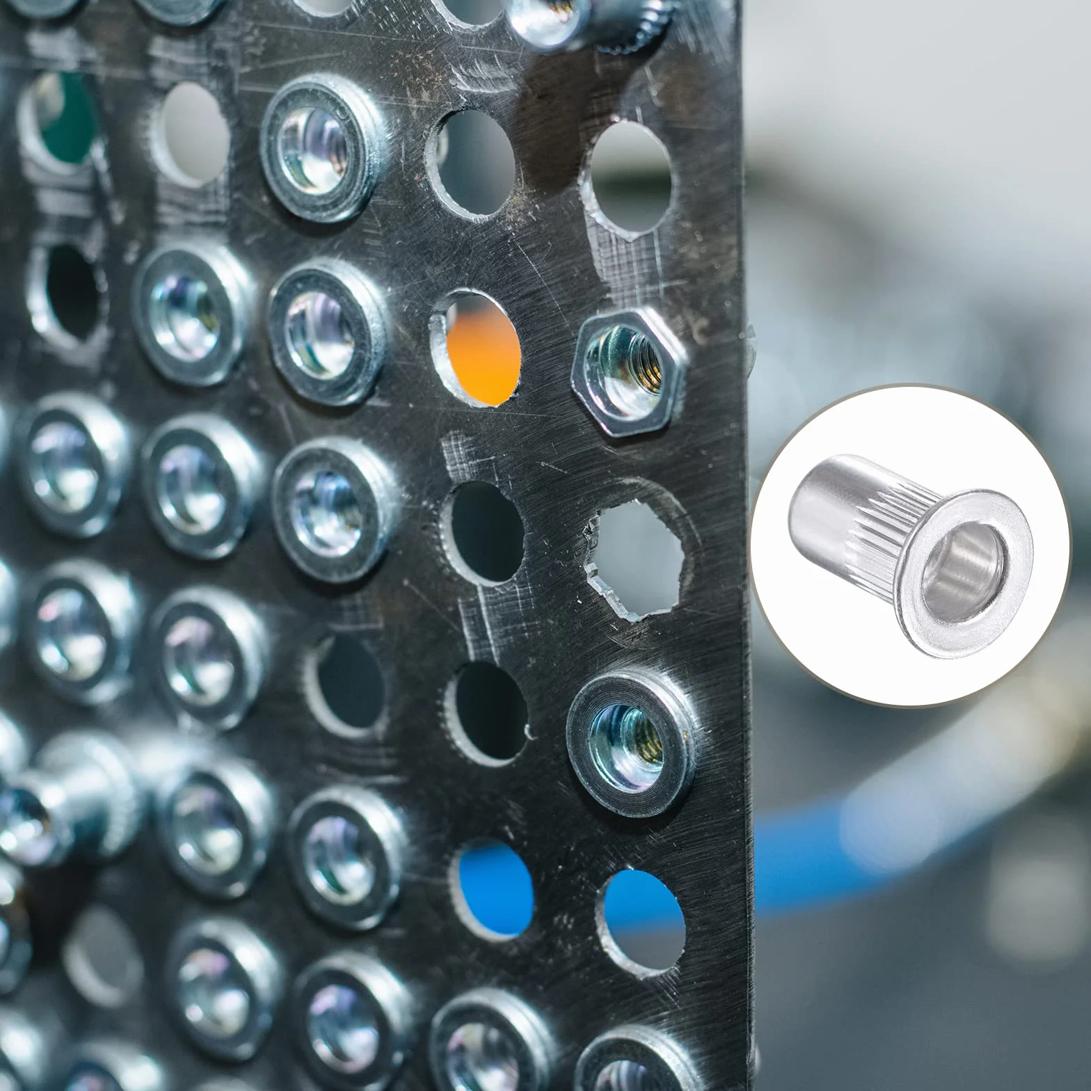 METALLIXITY Rivetto Dadi M4 100pz Alluminio Lega Zigrinata Corpo Filettato Inserti Dado Argento