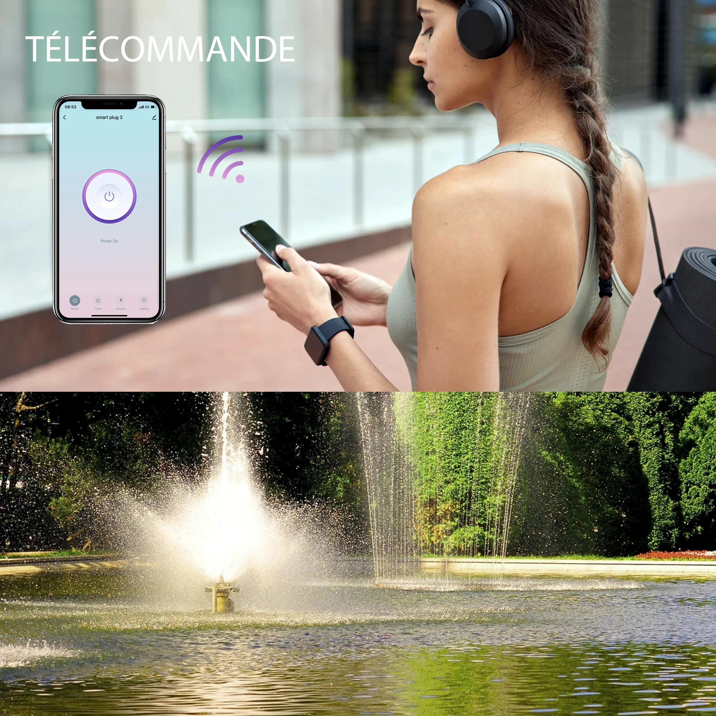 UCOMEN Outdoor Prise WLAN avec mesure de courant Prise Smart Home Alexa Lot de 4er Fonctionne avec Alexa/Google Home, Accessori Alexa, WiFi 2.4GHz uniquement, 3680W