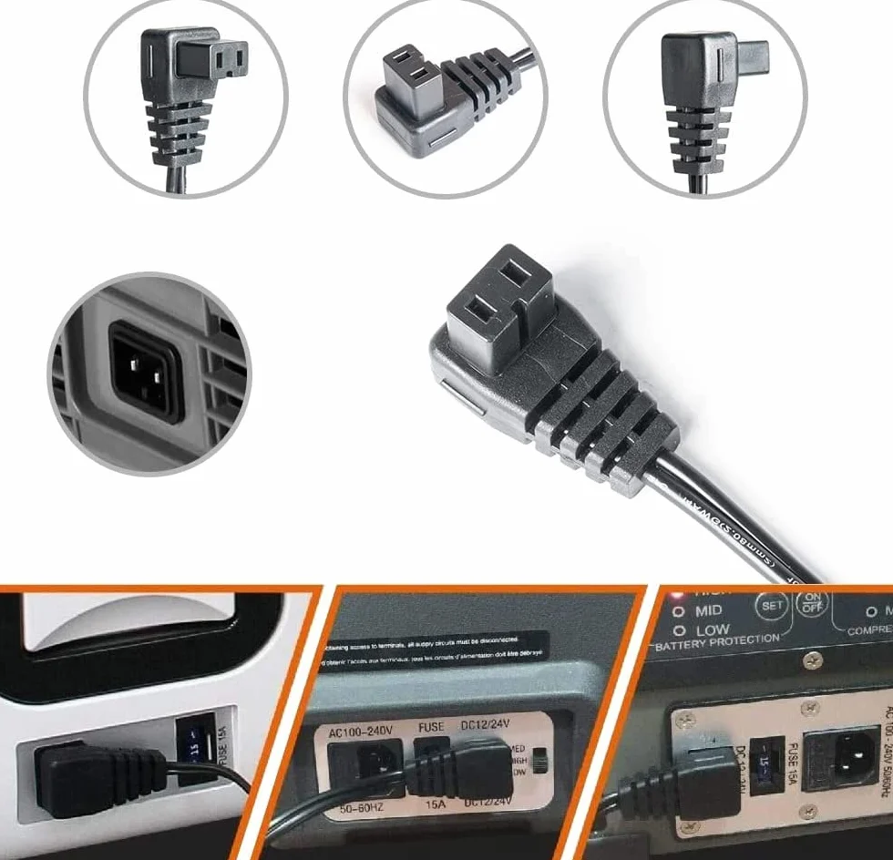 Adattatore di alimentazione da 12 V/24 V CC, caricabatteria da auto per Alpicool CF35, CX30, CX40, T36, G22, Waeco CFX-35, CDF-36, CDF-26, CF-50, cavo di prolunga per frigorifero Mobicool MCF40 FR40