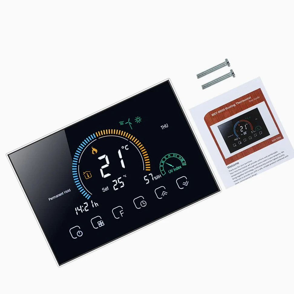 Kavolet Termostato programmabile intelligente Wi-Fi, con indice UV/display umidità/funzione di blocco, Controllo APP vocale,LCD retroilluminato