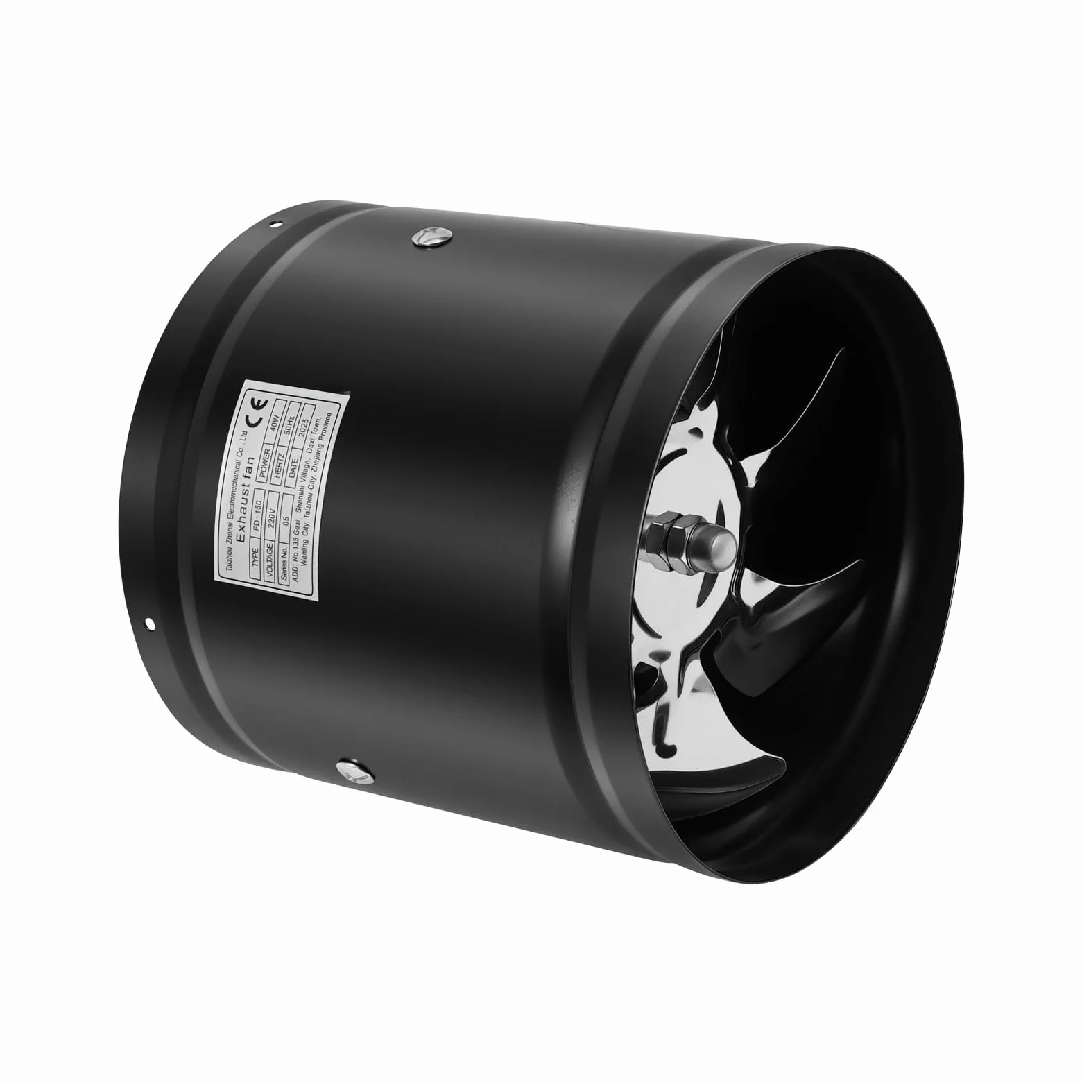 Ventilatore a canale in linea da 150 mm, filtro ai carboni d'aria da 600 m³/h, ventilatore di scarico con motore in rame puro, ventola booster con 7 pale, ventilatore tubolare con robusto