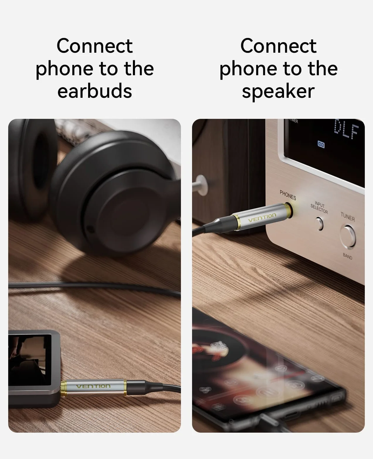 VENTION Convertitore adattatore audio da 3,5 mm femmina a 2,5 mm maschio, qualità premium, cuffie auricolari da 2,5 mm a 3,5 mm, jack stereo o mono a 3 anelli (2 pezzi)