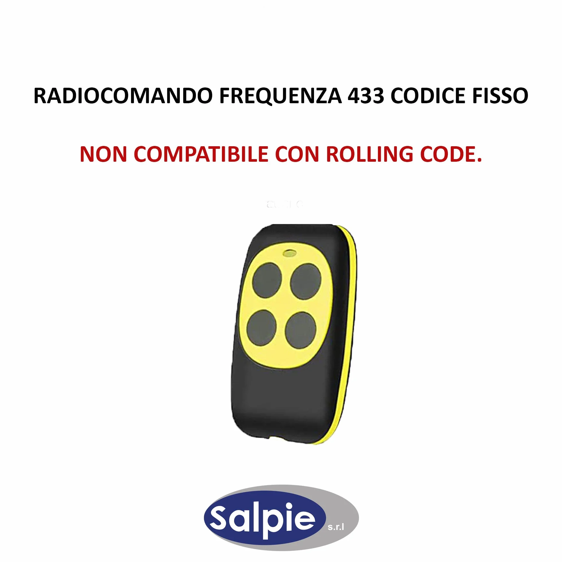 Telecomando Cancello Universale Autoapprendimento 433 Mhz Codice Fisso Batteria Inclusa Set 3 Pezzi