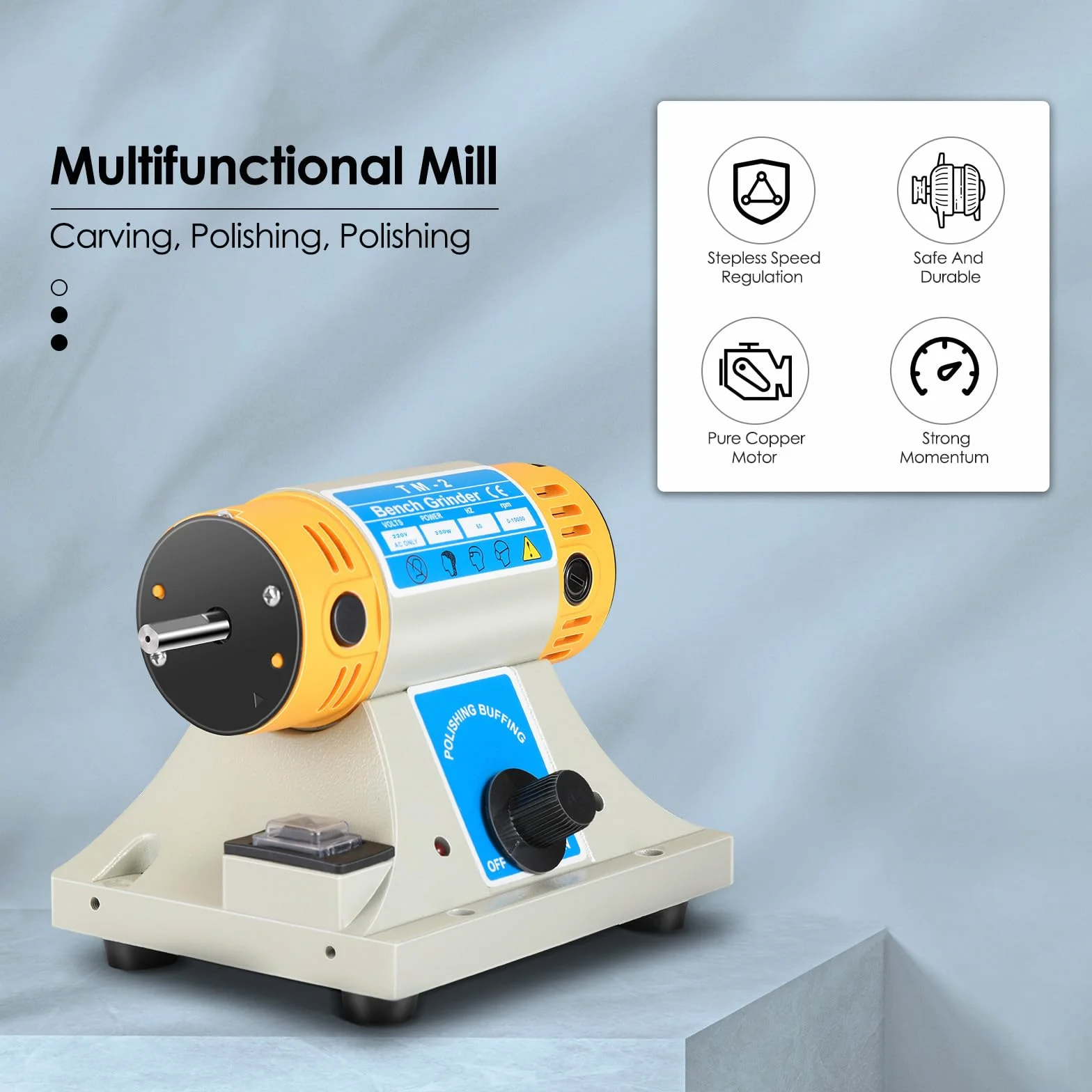 Lucidatrice da banco 350W 10000 rpm per taglio e lucidatura giada