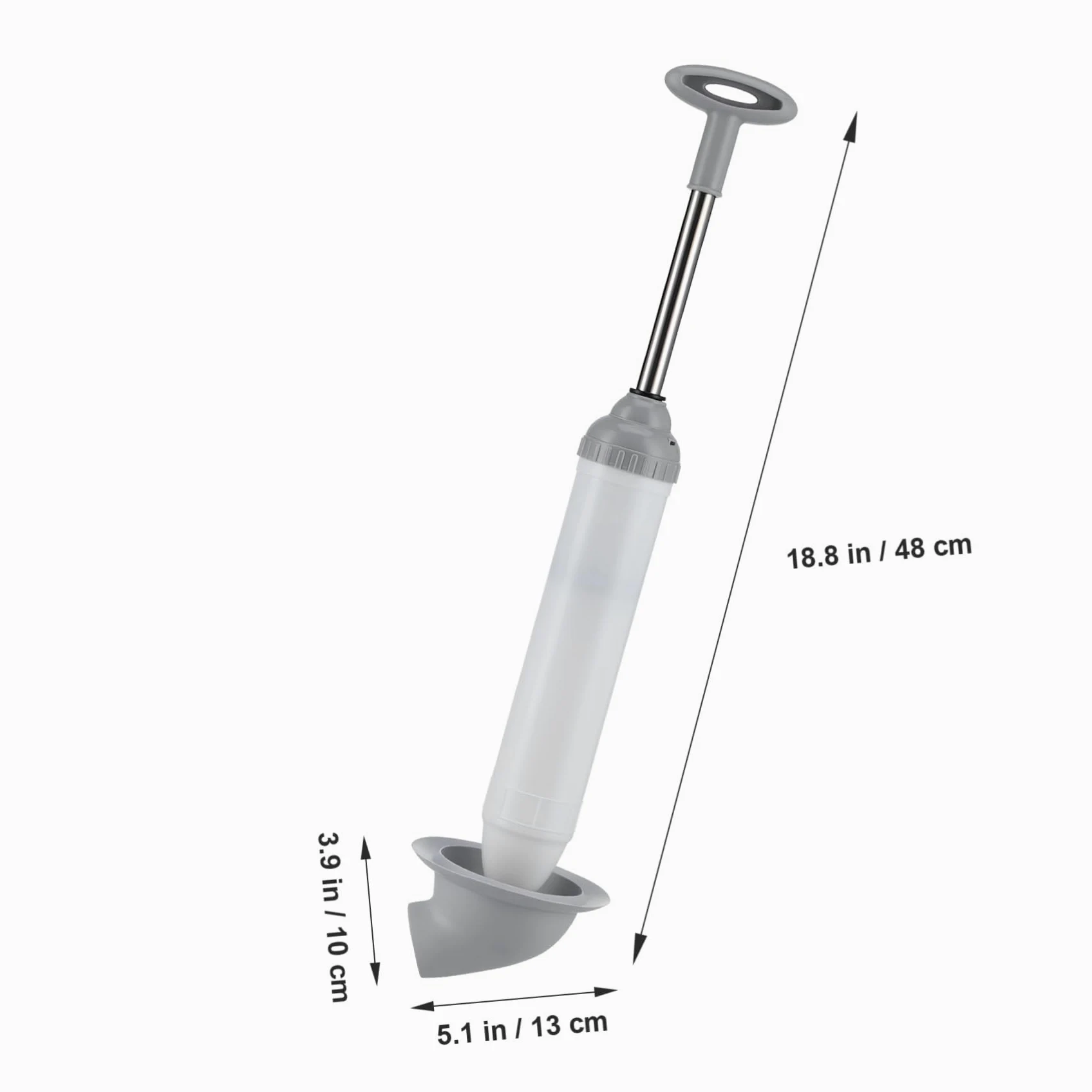 VILLCASE Stura WC ad Alta Pressione, Pompa per Sturare Lavello e Toilette, Acciaio Inox e Pp, Bianco, per Bagno e Cucina