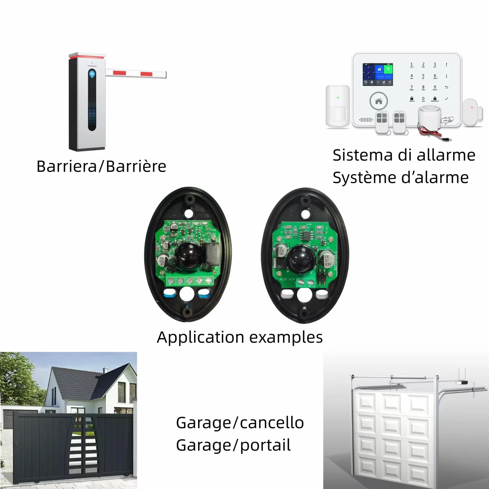 Sensori a Fotocellula a Infrarossi 12/24V AC DC Fascio di Sicurezza Universale per Cancello Automatico