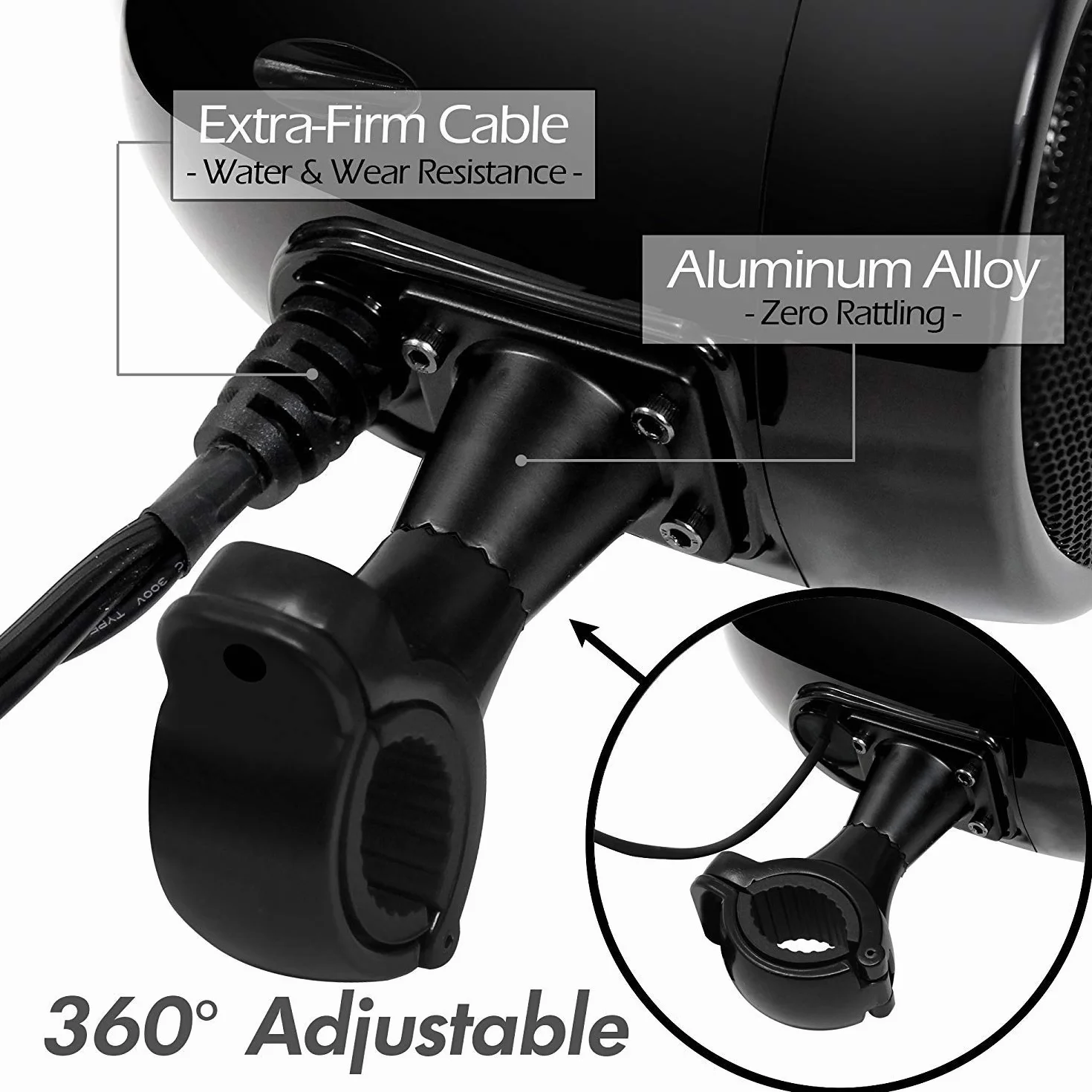 Altoparlanti stereo Bluetooth marini impermeabili da 5 pollici ad alte prestazioni Sistema audio Bass Boat per impieghi gravosi con ingresso USB e AUX, ideale per motocicli ATV/UTV/RZR