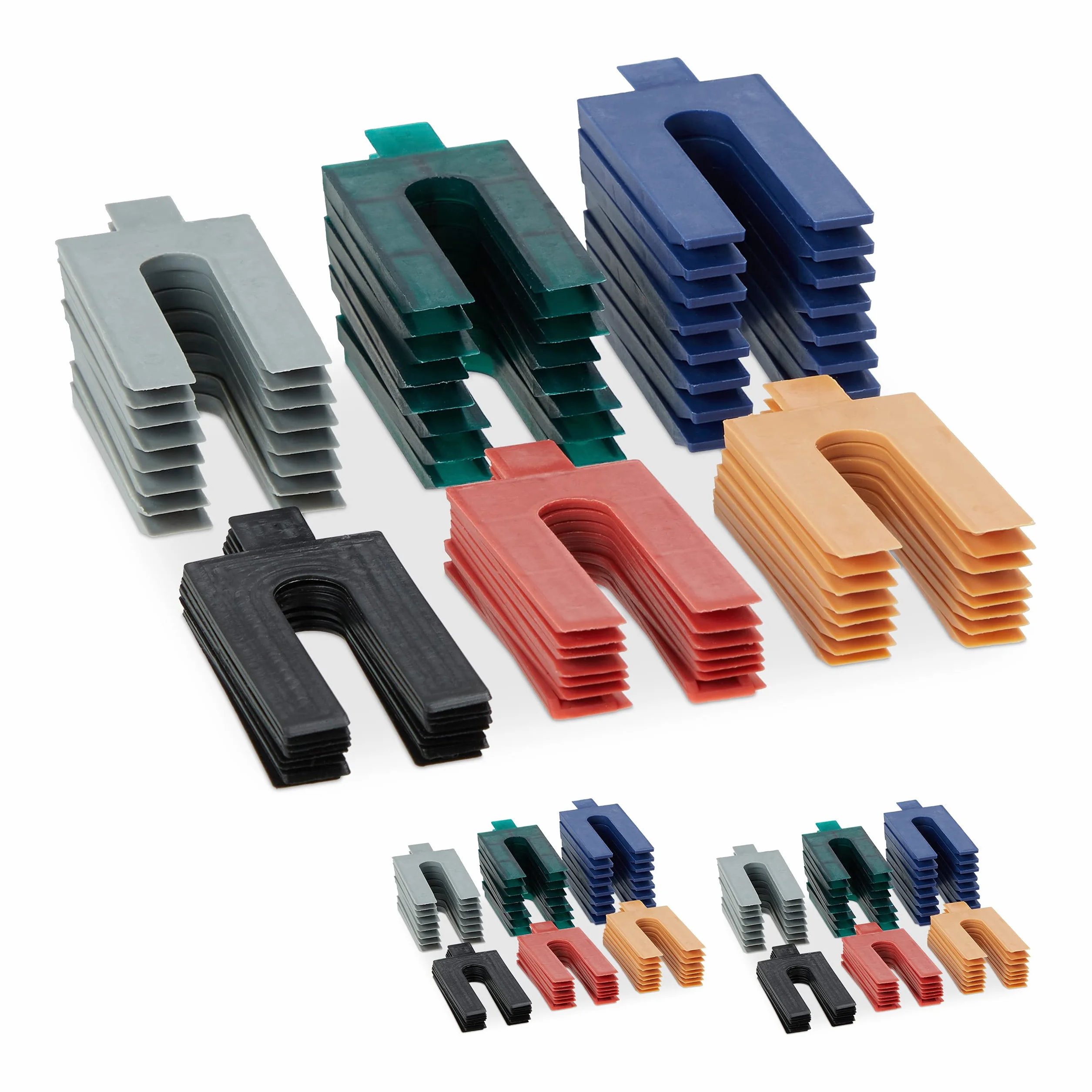 Relaxdays Distanziatori in Plastica 1-6 mm Set 144 Accessori per Finestre e Porta 6 Misure