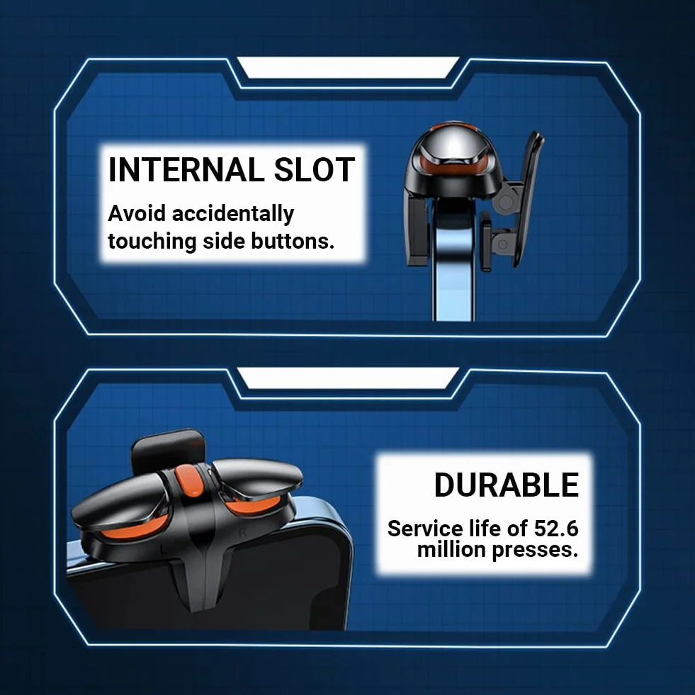 Trigger Mobile Controller per Telefono, Joystick Grilletti L1R1 Rapid-Fire Tiro Veloce 6 Livelli per PUBG COD Compatibile con Cellulare Android e iOS Gioco Mobili