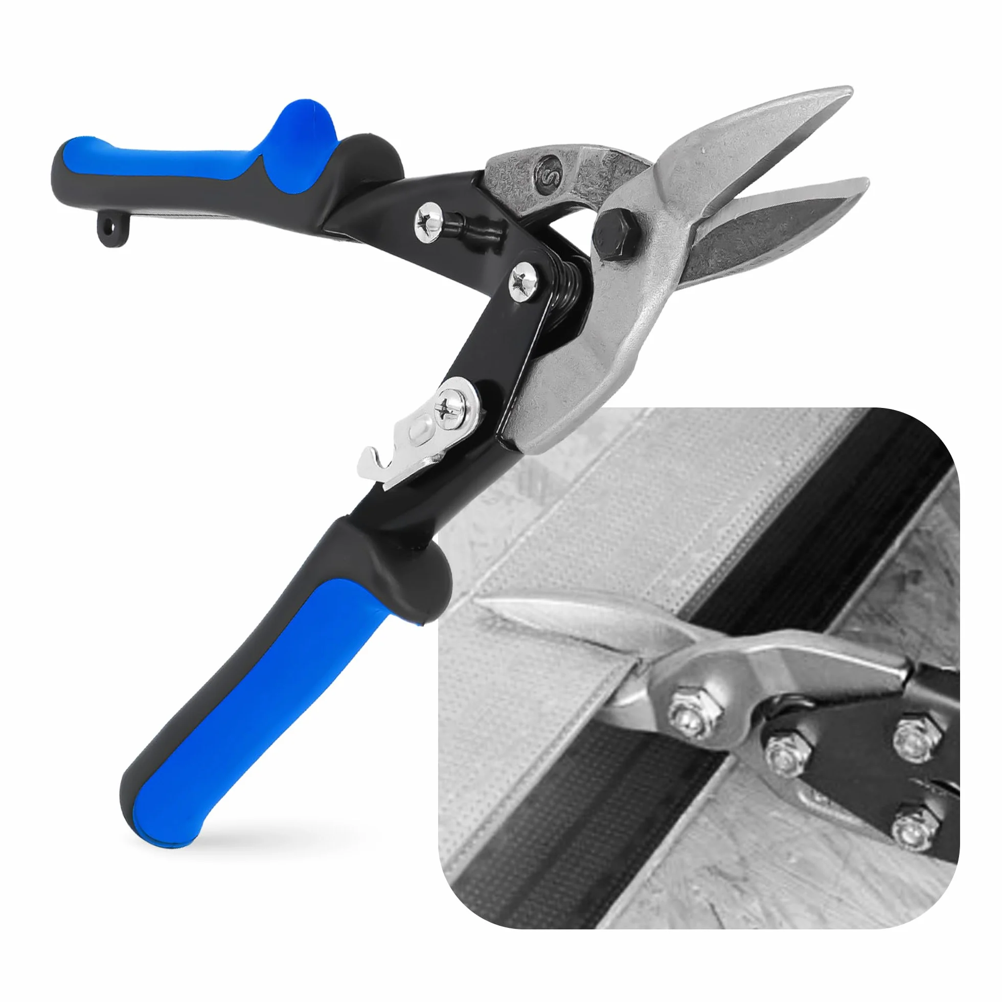 Cesoie Lamiera Metallo 10'' Taglio Sinistra Destra Dritto Pieghevoli Impiegno Gravoso Set 3x