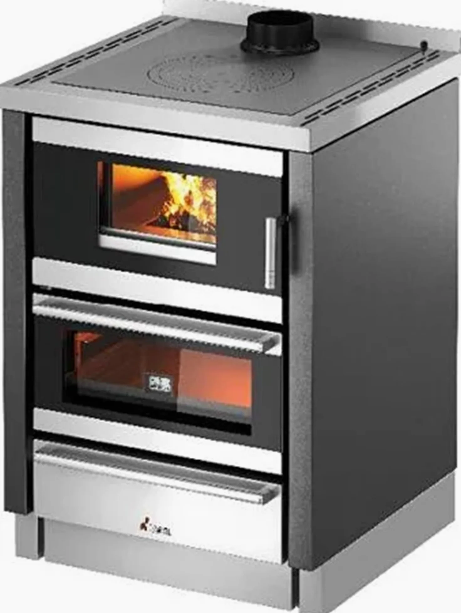 KOOK 60 - Cucina a legna con forno, 6.2 kW Antracite