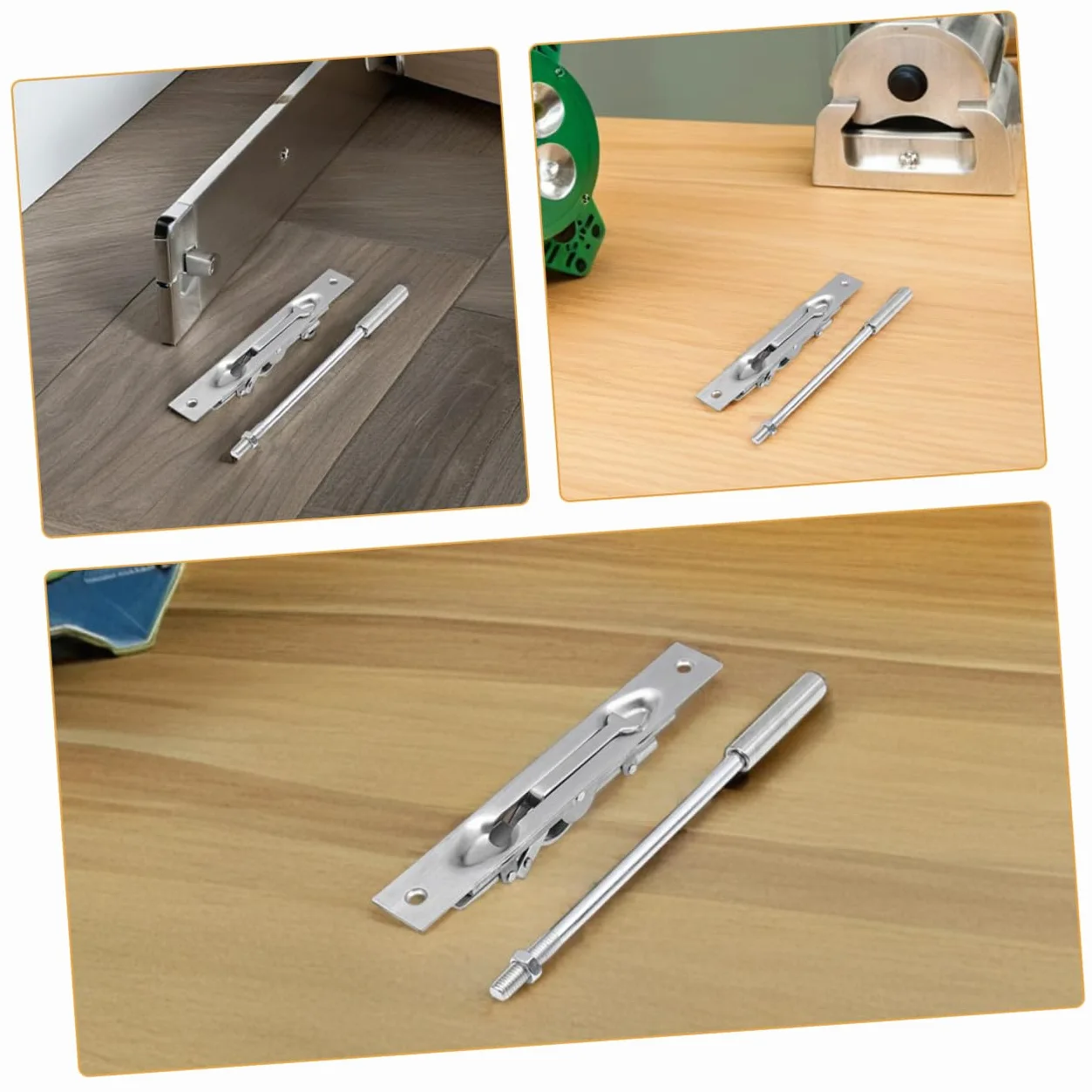 Gatuida Chiavistello Scorrevole per Porte Interne ed Esterne Acciaio Inox 304 Leva di Chiusura Antifurto per Case Negozi e Ferramenta per Porte d'Ingresso Argento