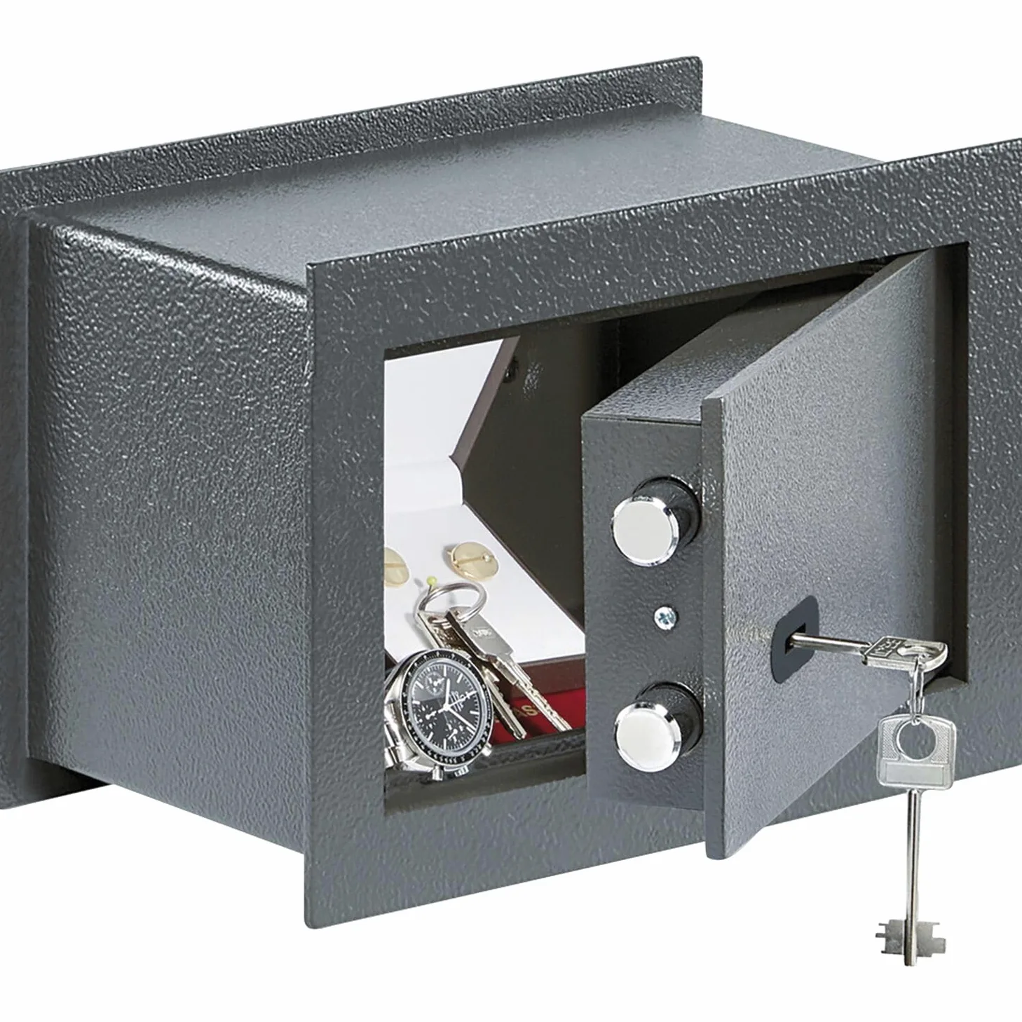 Burg-WÄCHTER Cassaforte da parete con chiave, 4,6 l, 7,2 kg, Pure-Safe PSW 110 K, antracite, esterno: 201 x 305 x 148 (altezza x larghezza x profondità)