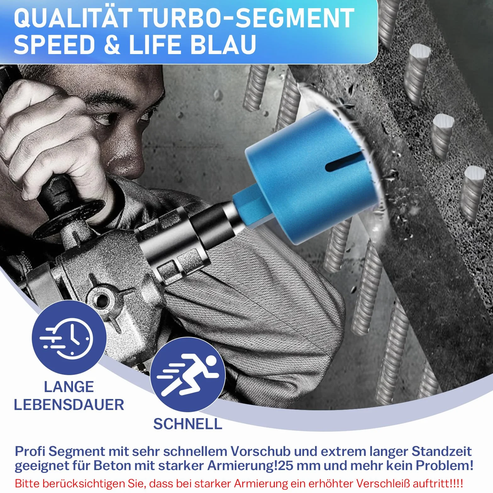 M22 Corona Diamantata Ø 68mm L200mm Carotatrice Seghe a Tazza Turbo 10mm Adattatore SDS-PLUS 110mm Punte da Trapano a Secco e a Umido per Cemento Muratura Pietra