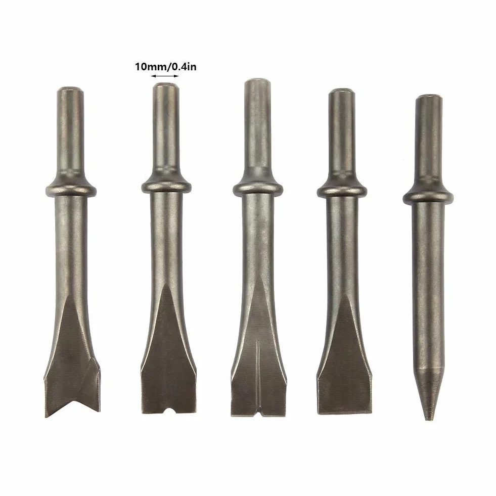Scalpello martello pneumatico 5pcs 150/190/250 mm manico tondo 10mm