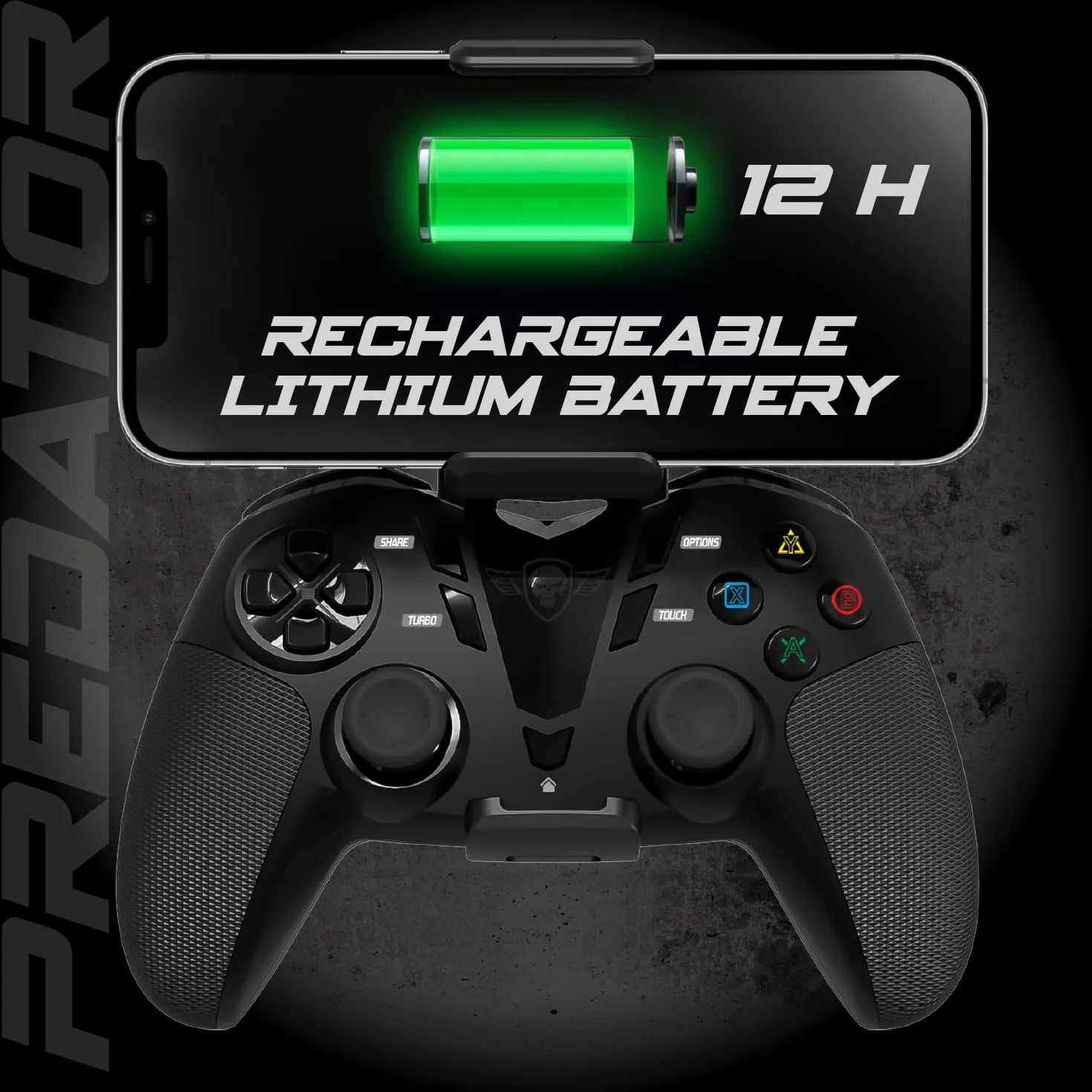 Controller per Telefono Android Bluetooth con Tasto Programmabile + Supporto Smartphone | Compatibile con Iphone, Apple TV, IOS, Android, PS4, PS3 e PC | Gioca a Fortnite, Call of Duty su Cellulare