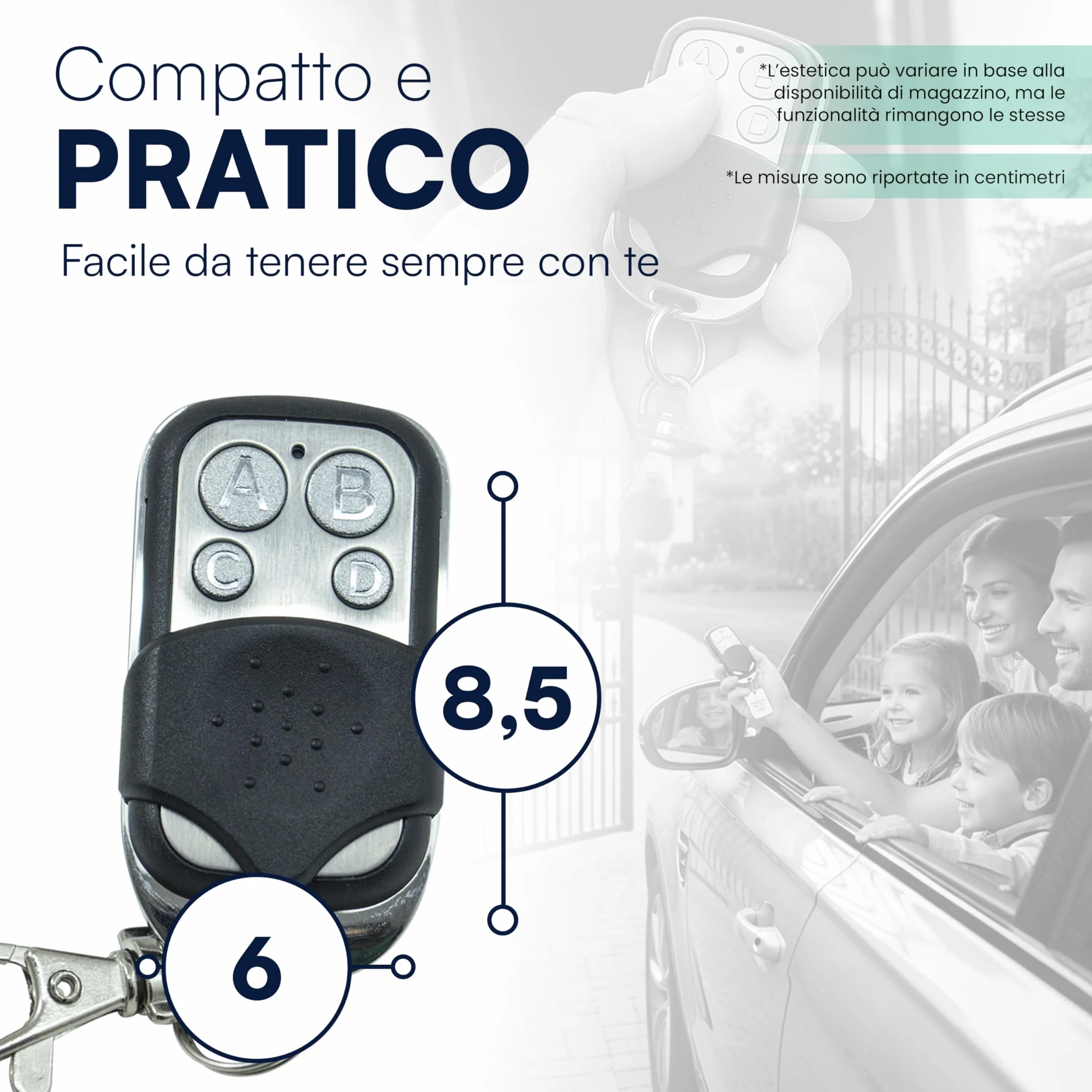 Set di 3 telecomandi universali 433,92 MHz Codice fisso per cancello automatico
