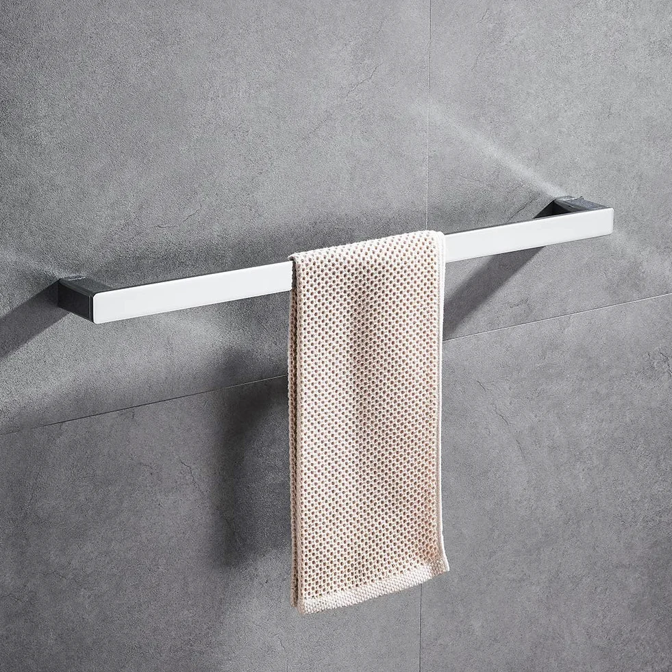 Ibergrif Plinto - Portasciugamani Bagno Quadrato, Porta Salviette a Parete, Argento, Muro, Ottone