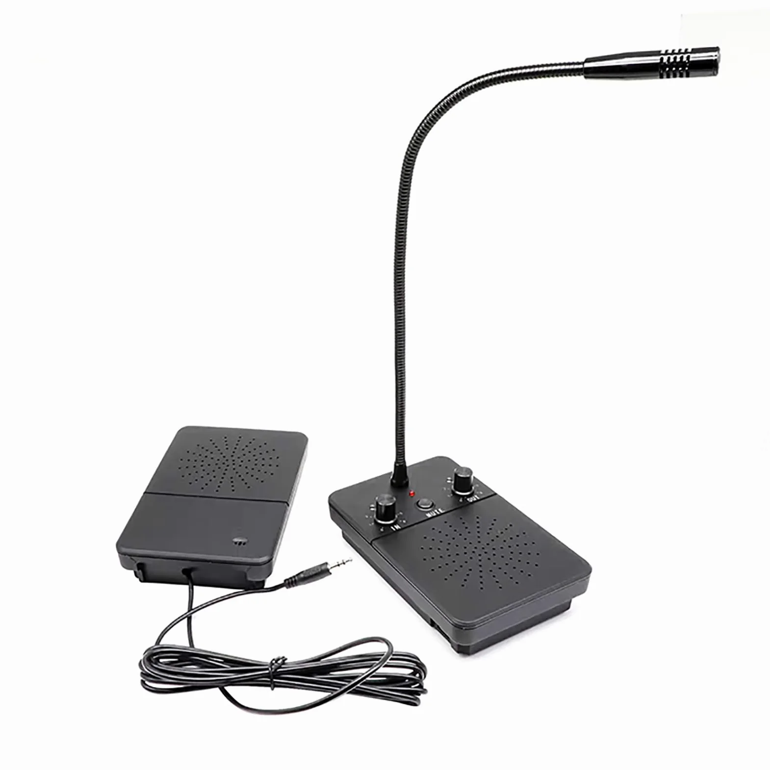 5 Watt Citofono Da Finestra, Interfono Finestra, Citofono Da Banco Bidirezionale,Microfono Interfono Ufficio,Citofono Per Ufficio,Microfono Vetro Sportello(2 Way/Funzione Silenziosa/Anti-Interferenza)