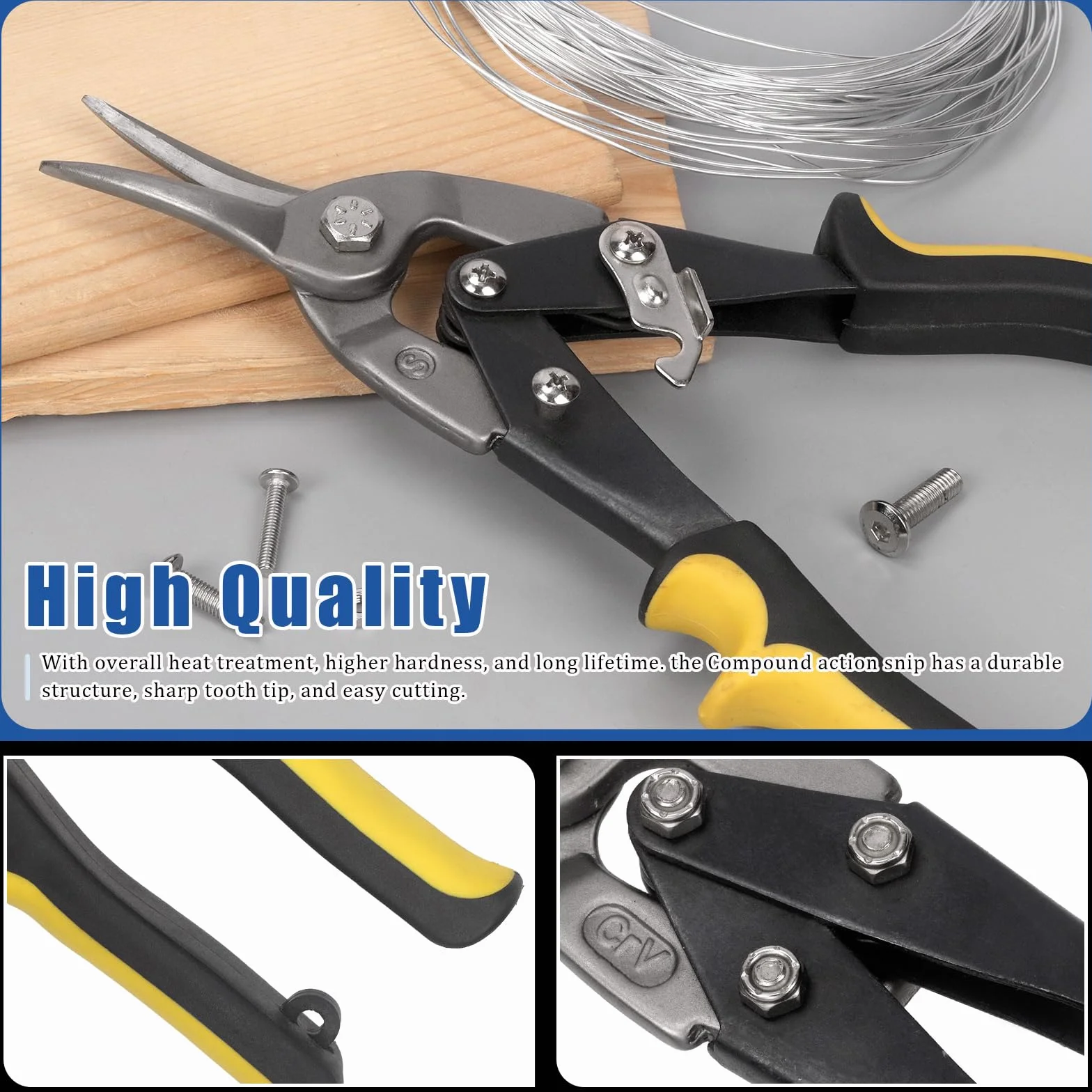 Glarks 255mm Aviation Tin Snip Straight Metal Forbici Taglio Foglio Metallo Duro