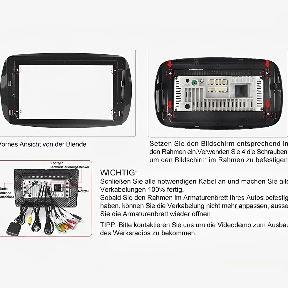Autoradio Android da 9 pollici per Mercedes Smart Forfour Fortwo 453 2014-2022, schermo touch screen wireless, Radio Fortwo 453 Bluetooth Carplay Android Auto 2 DIN con telecamera di retromarcia