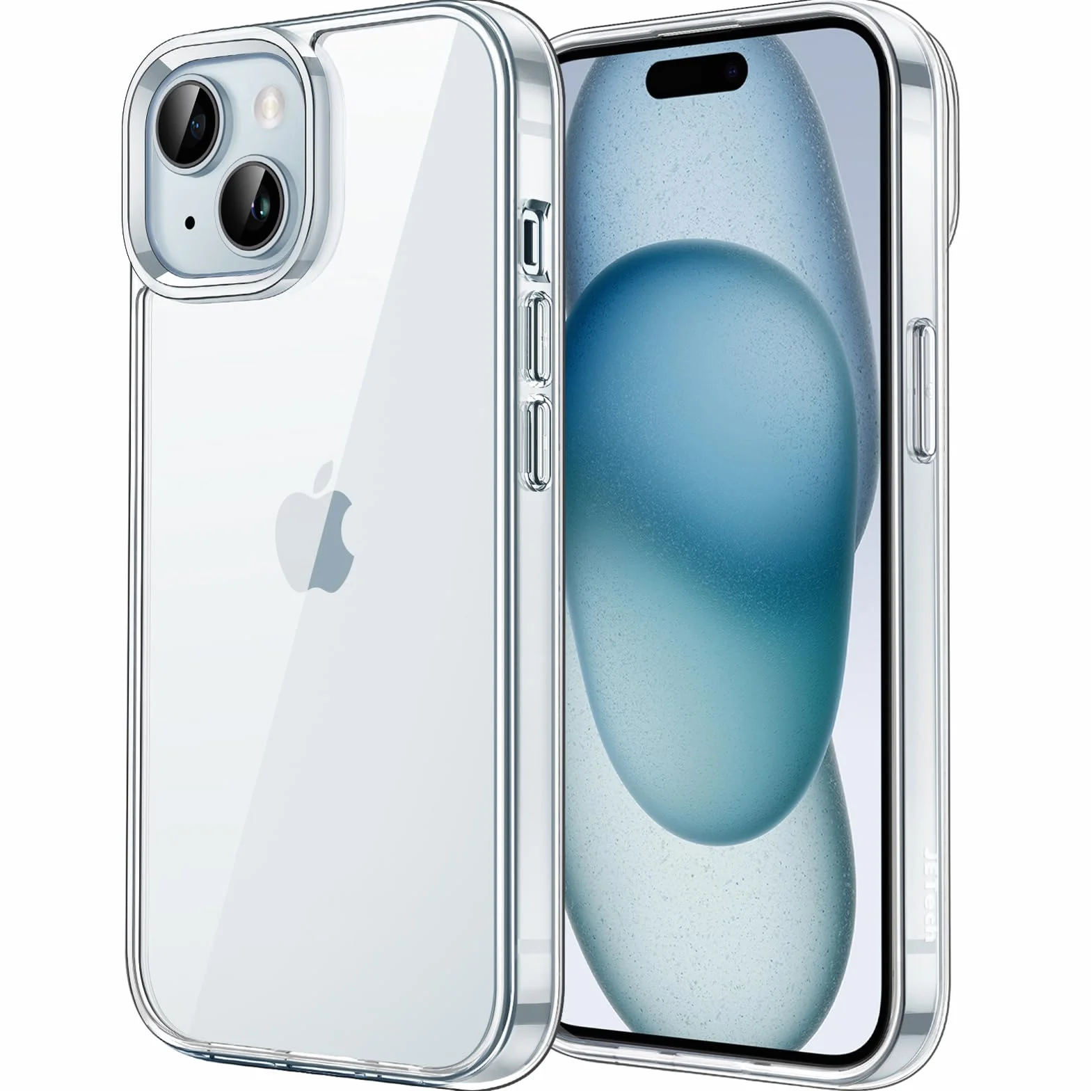 JETech Cover per iPhone 15 6,1 Pollici, Anti Ingiallimento Custodia con Antiurto, Anti-Graffio e Retro Trasparente (Trasparente)