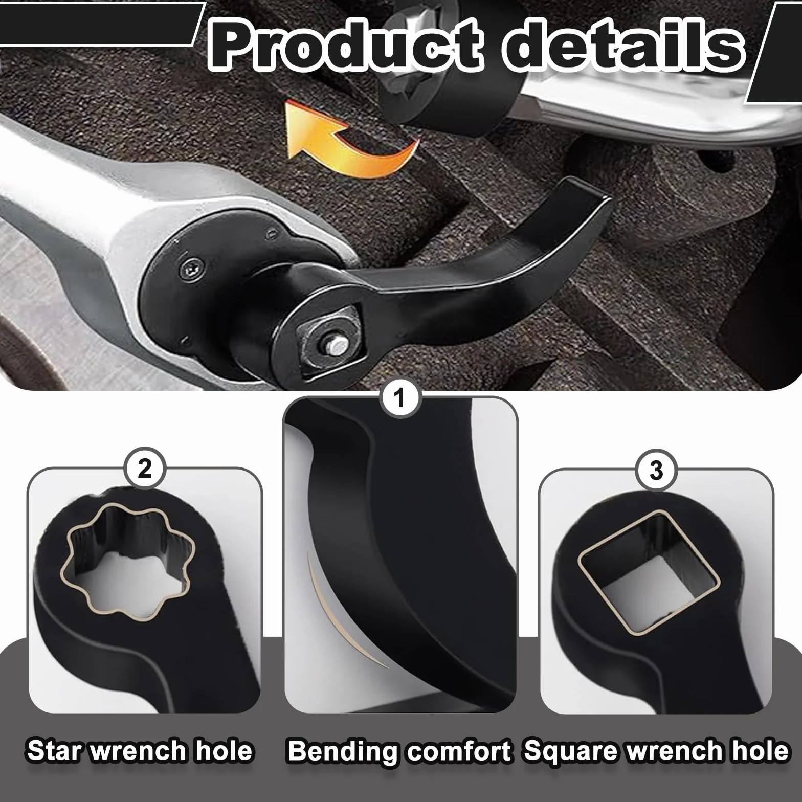 Piede di Porco Wrench Adapter 1/2 Pollice - Resistente alla Ruggine Multifunzionale per Riparazioni Auto