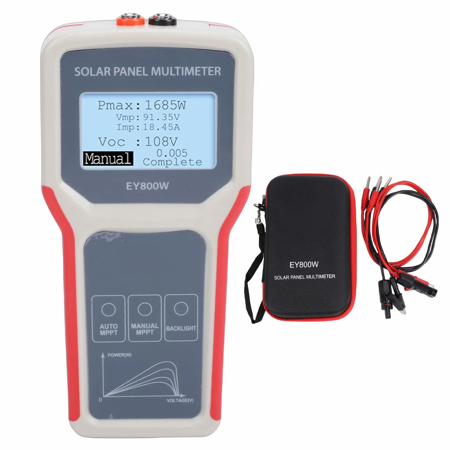 Tester per Pannelli Solari, 5 800 W 12 60 V 0 35 A MPPT Tester per Pannelli Solari Multimetro per Fotovoltaici con Ampio Display LCD per la Risoluzione dei Problemi del Solare Residenziale