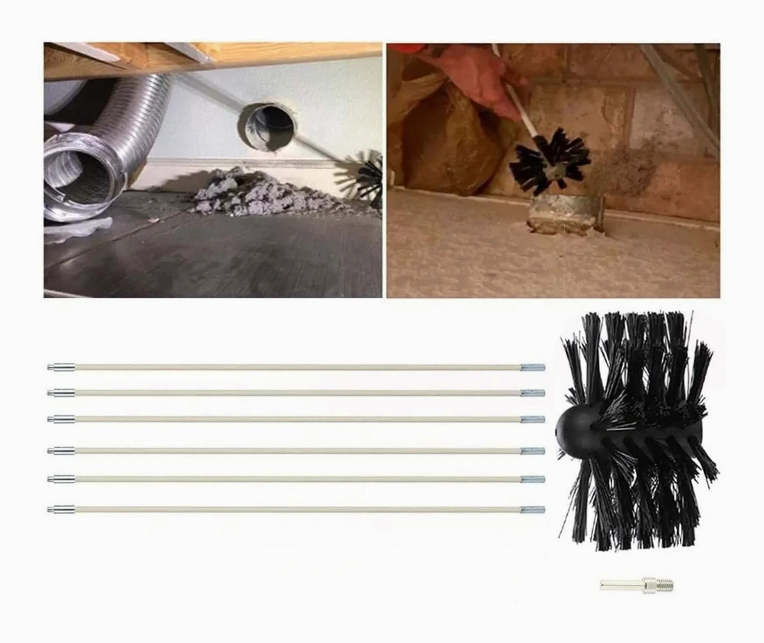 Kit Camino Che Include 6/9/12/15 Aste Flessibili, Set Spazzacamino, Spazzacamino For Pulizia Canna Fumaria For Pulire La Canna Fumaria E Lo Sfiato Del Condotto, Facile Da Usare Kit pulizia camino ( Co