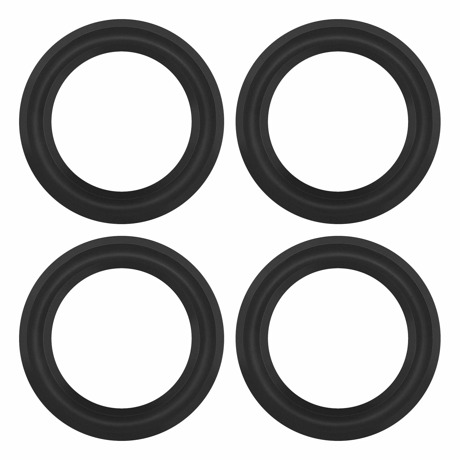 Kit di riparazione in gomma per altoparlanti audio da 4 pollici, 4 pezzi, con bordo in gomma, anello di ricambio compatibile con JBL compatibile con altoparlanti Swan, nero