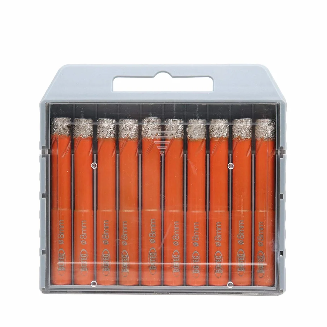 BGTEC Set Punte Diamantate a Secco 10 Pezzi 8 mm per Seghe a Tazza Granito Marmo Cemento
