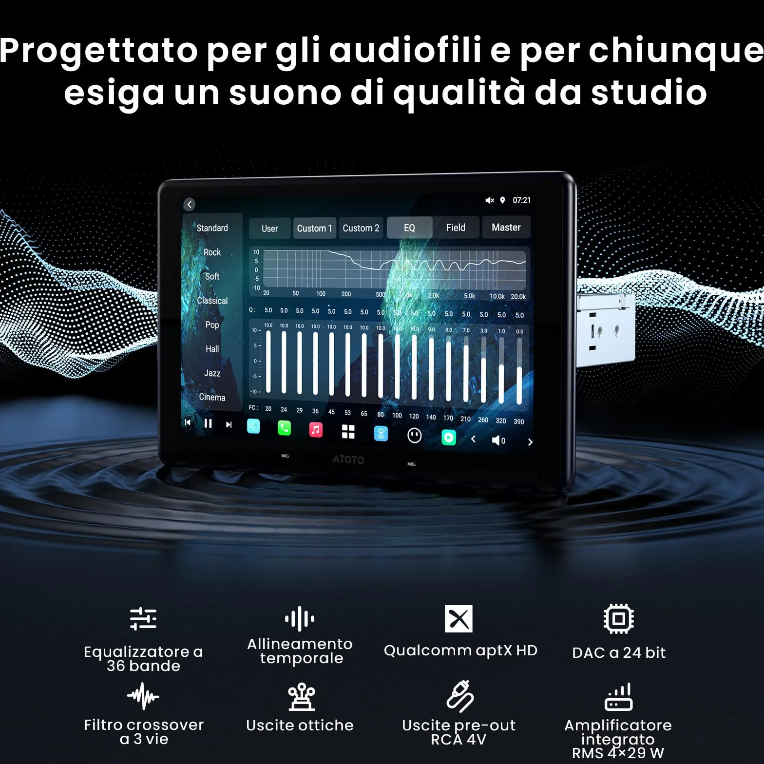 ATOTOZONE X10 10" Autoradio Android, Schermo Flottante, 1 DIN / 2 DIN, AI Agent & AI Vision, LiveView Re-moto, Sorveglianza Parcheggio, 4G LTE, 8G+128G, Audio 7.1.2 ch,CarPlay & Android Auto Wireless