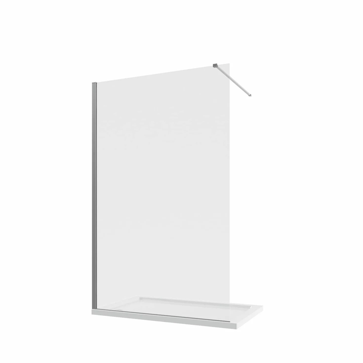 Box Doccia Walk-in 120cm Altezza 200cm Vetro Temperato Trasparente 8mm Anticalcare Lazaros