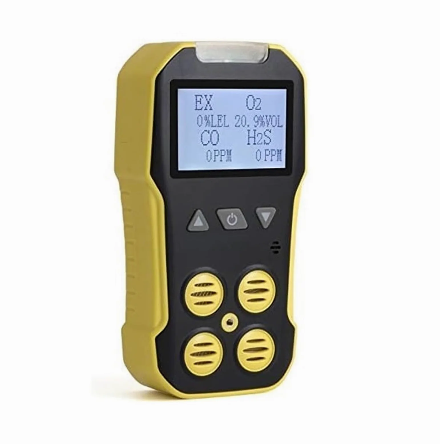 Monitor gas, rilevatore perdite gas, Rilevatore multigas, O2, CO, H2S, LEL, ricarica USB, allarme sonoro, luminoso e vibrazione, ampio display retroilluminato per casa, camper, fognatura