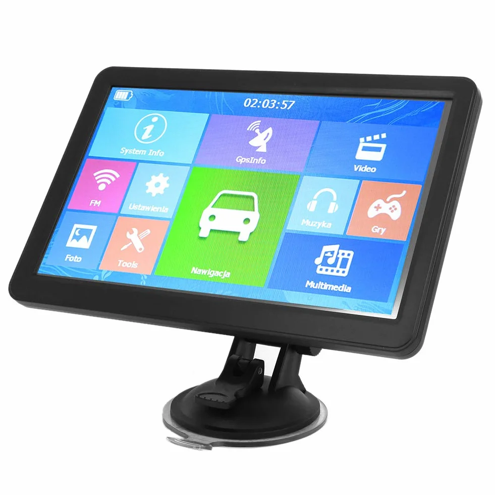 Navigatore GPS per camion per auto Navigatore per auto 9 pollici 8G 256M Radio FM di navigazione GPS con navigazione vocale, Avviso autovelox, Aggiornamento mappe