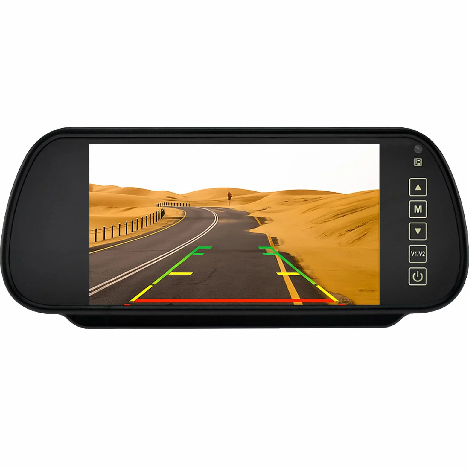 Auto 7 Pollici Monitor, Cocar 12V-24V HD 800x400 2 Canali RCA Specchietto Retrovisore con Telecomando In-Mirror LCD Schermo per Camion la Macchina Fotografica di Sostegno DVD Media Player