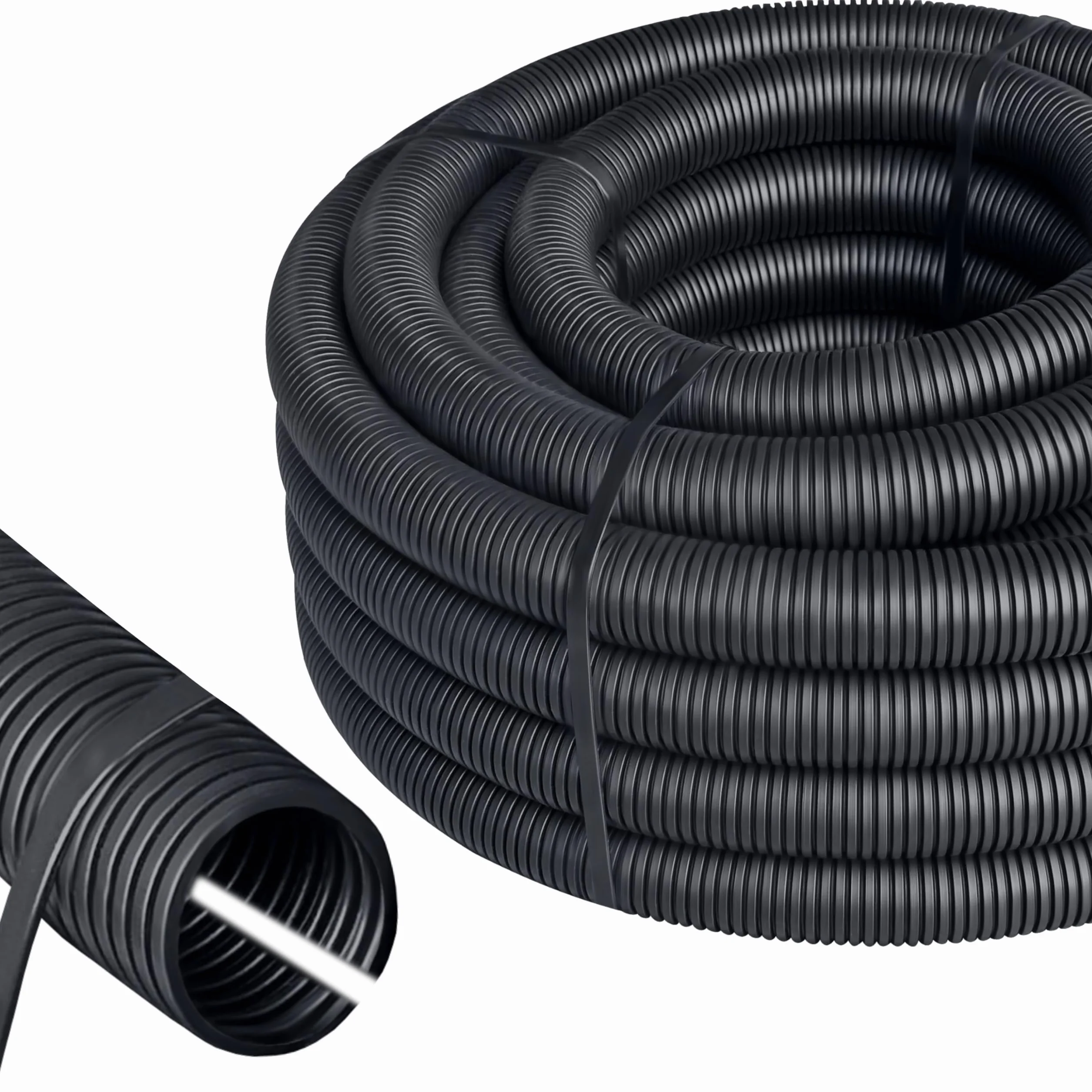 ISOLATECH tubo corrugato scanalato DI Ø6mm DE Ø9mm L 2m PP REACH Interno/esterno Temp-45C+125C Resistente al calore240h+150C RoHS Ø6mm2M